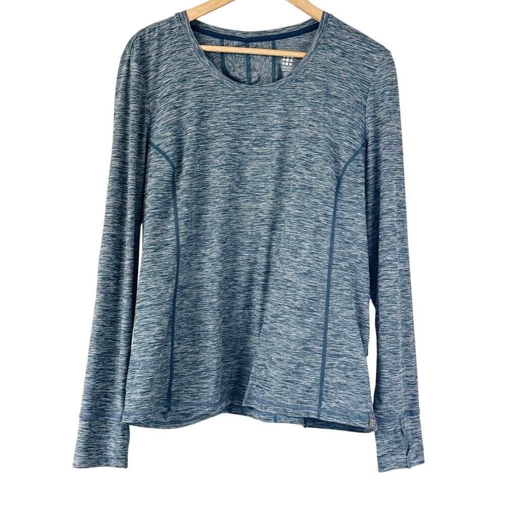 Title Nine Grace Long Sleeve Top Womens Size XL Comfy Blue Heather *EUC